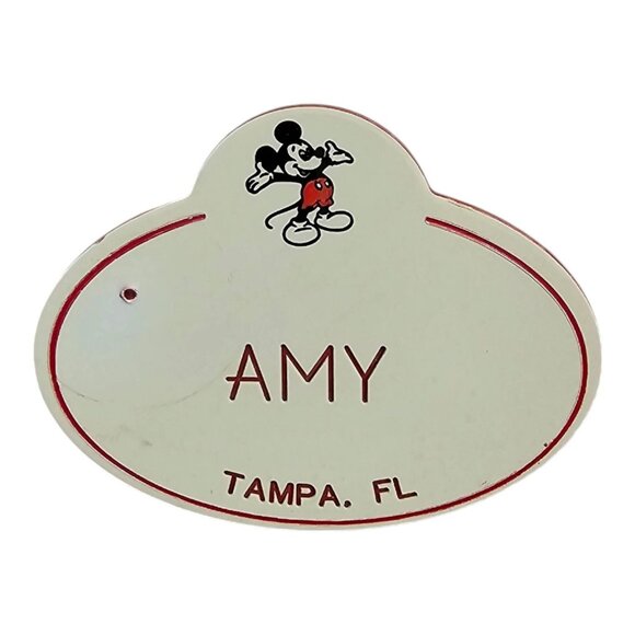 BUNDLE Walt Disney World Cast Member Name Tag Badge AMY Tampa FL Mickey Mouse - Picture 2 of 9